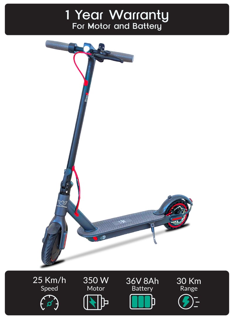 ويندهورس سكوتر كهربائي قابل للطي T1 350 واط | بطارية 36 فولت 8 أمبير | مدى 30 كم | سرعة 30 كم/س | إطارات 8.5 بوصة | شاشة رقمية وتحكم عبر التطبيق | يشمل خوذة وواقي سلامة - Image 1